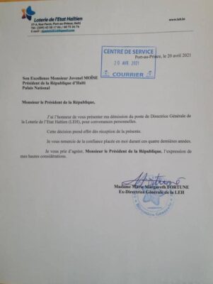 Installée le 19 mai 2016 à la tête de la LEH, Marie Margareth Fortuné plie bagage