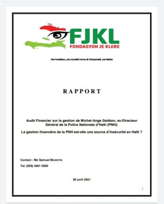 Haïti-Police : L’Ex DG de la PNH, Michel-Ange Gédéon, pointé du doigt par FJKL dans une affaire de gestion financière