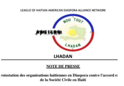 Haiti-crise: LHADAN proteste contre l'accord de la société civile et présente les recommandations de la diaspora