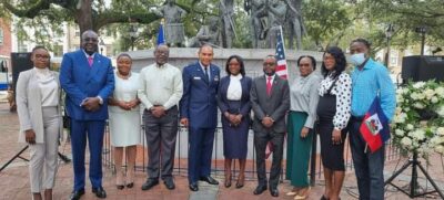 Culture: Participation du ministre Jacquet à la 14e commémoration du monument historique "Les chasseurs volontaires de Saint Domingue"