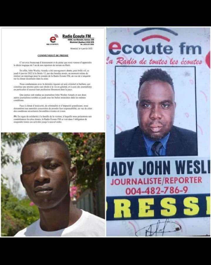 Deux journalistes assassinés à Laboule 12, la radio "Écoute FM" déplore
