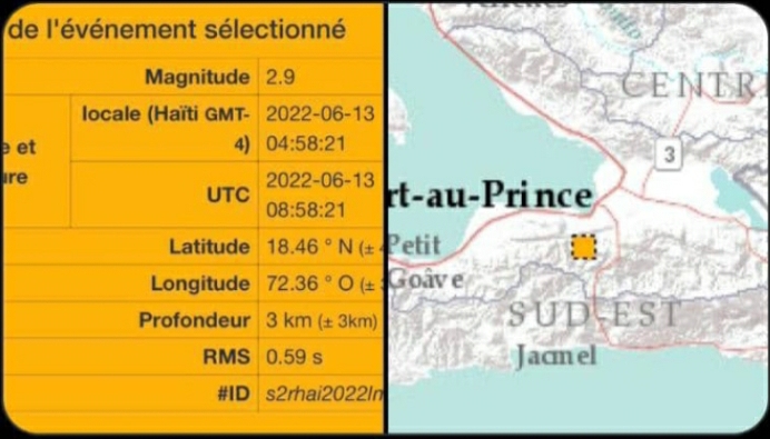 Haiti: nouvelle secousse sismique ressentie à port-au-prince