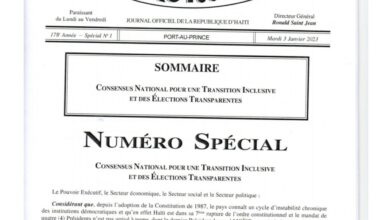 Haïti-Politique: Le Consensus National pour une Transition Inclusive et des Élections Transparente publié dans le Journal Le Moniteur