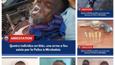 Nouvelle filature de la police: Quatre individus interpellés et une arme à feu saisie à Mirebalais
