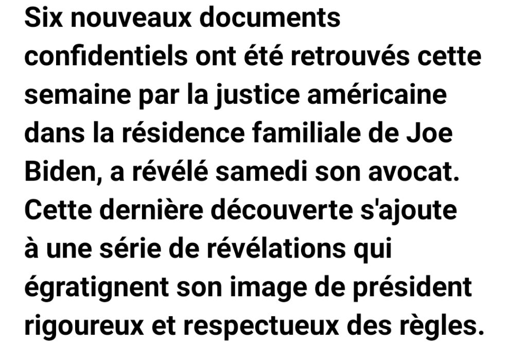 États-Unis : Nouveau rebondissement dans l'affaire des documents confidentiels de Joe Biden
