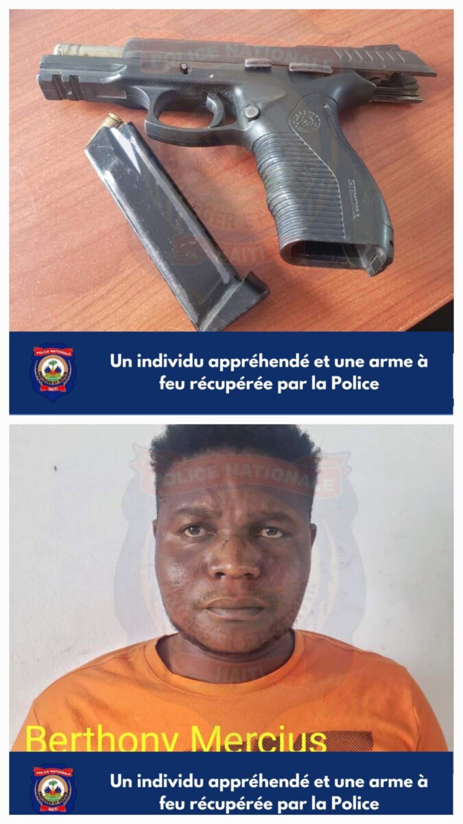 Ti Blanc" arrêté à Saint-Marc en possession d'une arme à feu appartenant à la PNH