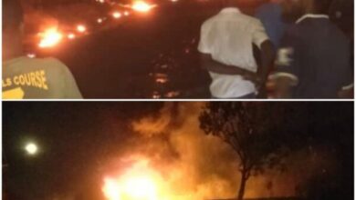 Gressier: un espace de stockage de carburant en feu, des maisons incendiées