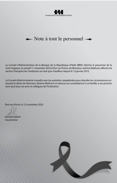Trouble sécuritaire, un chauffeur de la BRH a été tué 3 Trouble sécuritaire, un chauffeur de la BRH a été tué