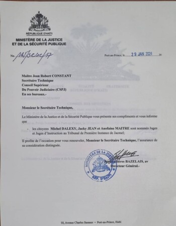 Du sang neuf dans l’appareil judiciaire haïtien