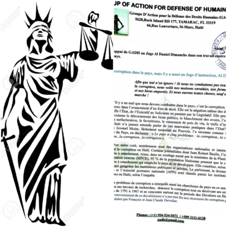 Haïti/Justice : le GADH soutient le juge Al Duniel Dimanche dans ses décisions contre la corruption