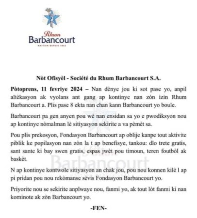 Le Rhum Barbancourt frappé en plein coeur par l'insécurité