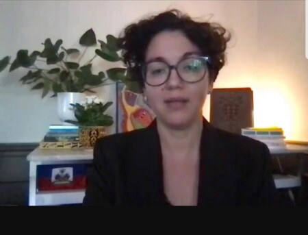 Victime d'une campagne de dénigrement, la représentante du groupe EDE/RED/Compromis Historique, Dominique Dupuy, tourne le dos au CP