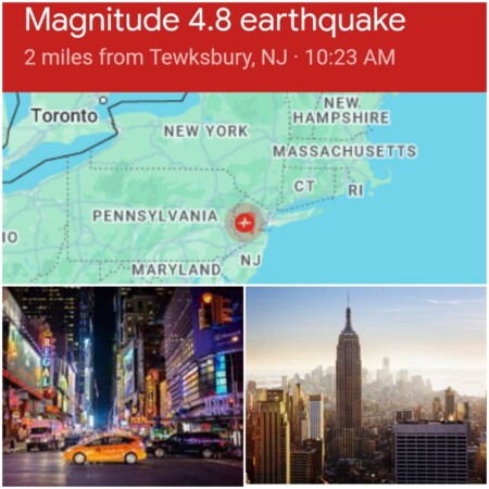 Un séisme de magnitude 4,8 frappe la ville de New-York, aucun mort enregistré 1 Un séisme de magnitude 4,8 frappe la ville de New-York, aucun mort enregistré