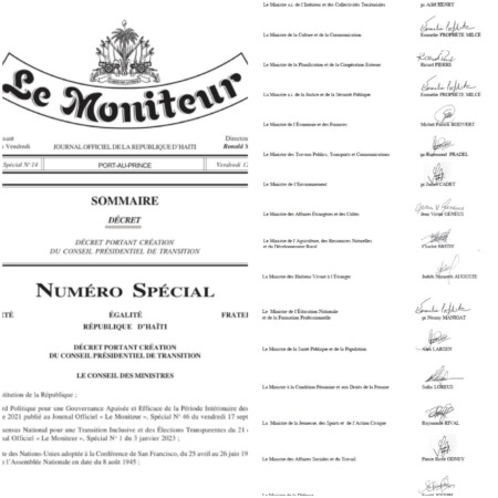Haïti-Politique: Le Conseil Présidentiel officiellement mis en place