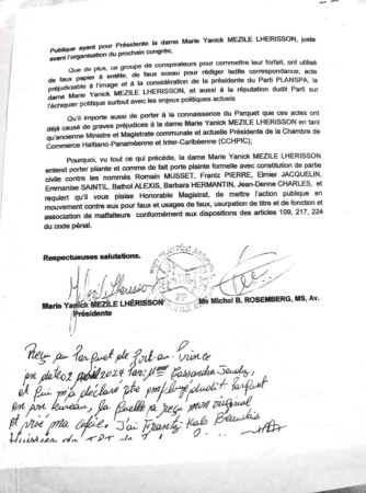 Une plainte déposée contre des anciens membres du directoire du parti PLANSPA pour faux et usage de faux