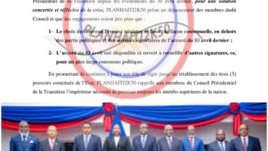Formation du gouvernement: PLANHAITI2K50 propose la mise à l’écart des partis politiques signataires de l'accord du 3 avril dans le choix du PM
