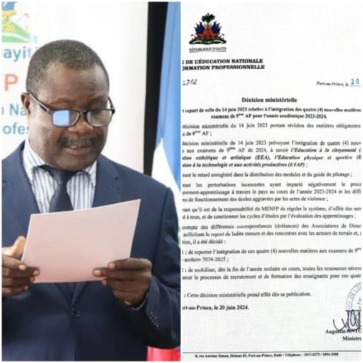 Haïti-Éducation: Le MENFP fait retrait des quatre nouvelles matières du cursus de la 9ème année fondamentale