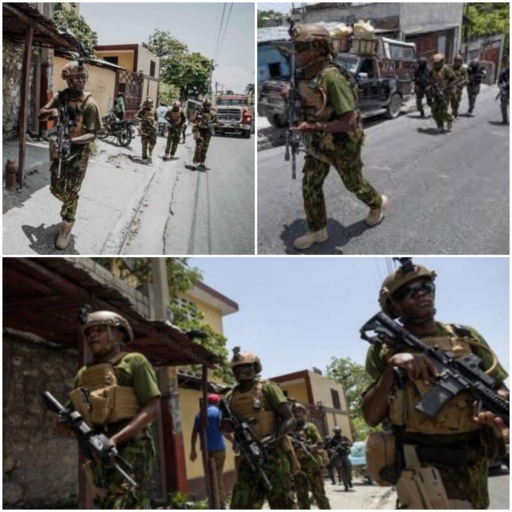 Première sortie des officiers kényans dans les rues de Port-au-Prince