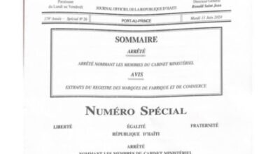 Publication officielle de l'arrêté nommant les membres du cabinet ministériel de Garry Conille 5 Publication officielle de l'arrêté nommant les membres du cabinet ministériel de Garry Conille