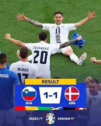 Le Danemark et la Slovénie se quittent sur un match nul 1-1 dans un duel intense