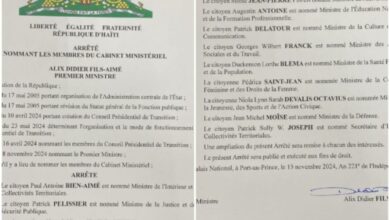 Le cabinet du PM Alix Didier Fils-Aimé connu: huit ministres reconduits et 10 nouveaux visages font leur rentrée