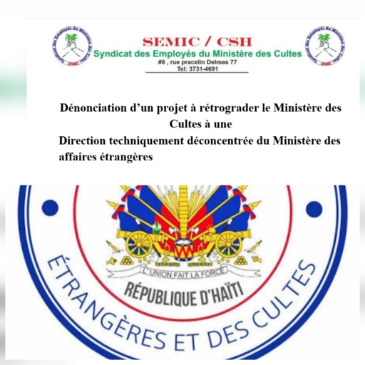 Le SEMIC dénonce un projet visant à rétrograder le ministère des Cultes à une simple direction du MAE 1 Le SEMIC dénonce un projet visant à rétrograder le ministère des Cultes à une simple direction du MAE