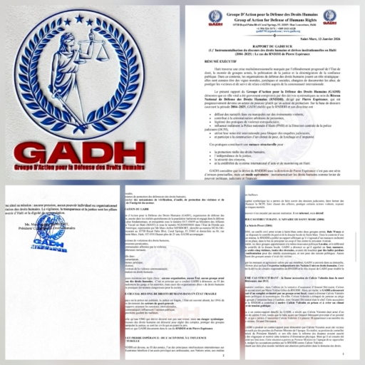 Haïti: un rapport du GADH accuse d’instrumentalisation du secteur des droits humains sur deux décennies