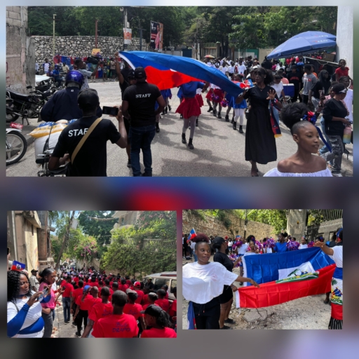 Pétion-Ville : le Nouveau Collège William Carey sensibilise les jeunes aux valeurs patriotiques lors d’un défilé pour la fête du drapeau