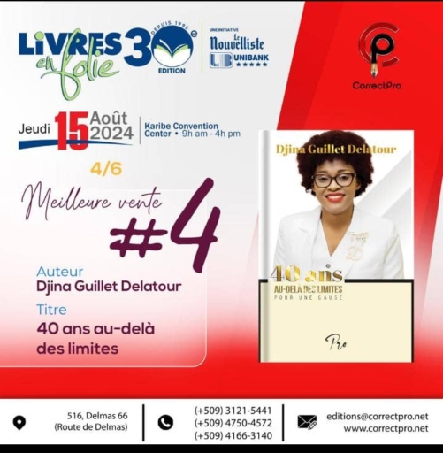 Livres en folie: "40 ans :au-delà des limites pour une cause" occupe la 4ème place pour la maison d'édition Correct Pro