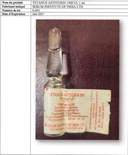 Alerte Sanitaire : Interdiction du Médicament Contrefait "Tétanus Antitoxine" en Haïti, Alerte le MSPP