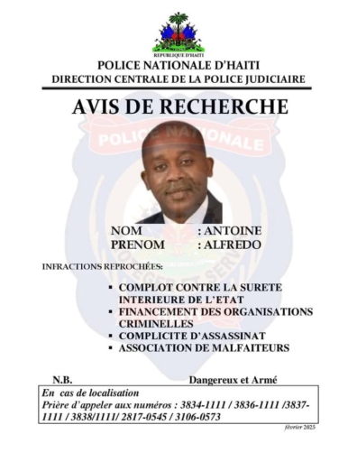 La DCPJ met la main au collet de l'ex député Alfredo Antoine pour des accusations graves