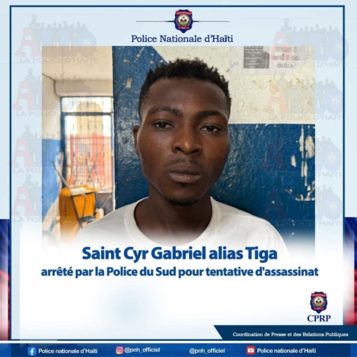 Port-Salut: la Police met la main au collet de Saint Cyr Gabriel, alias “Tiga” pour tentative d'assassinat 1 Port-Salut: la Police met la main au collet de Saint Cyr Gabriel, alias “Tiga” pour tentative d'assassinat
