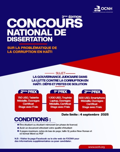 L'OCNH lance en grande pompe la 3ème édition de son concours de dissertation sur la corruption