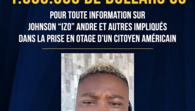 Washington offre un million de dollars pour la capture du chef de gang Johnson André, alias « Izo »