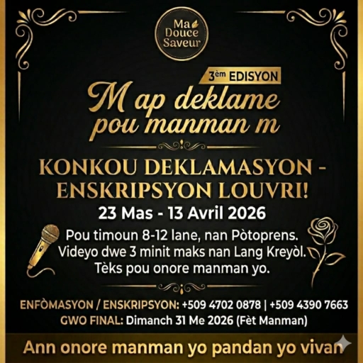 Ma Douce Saveur lance la troisième édition du concours " M ap Deklame Pou Manman M "