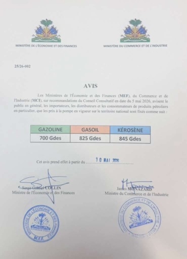 Caburant : Le gouvernement officialise une baisse de 25 gourdes sur la gazoline et le diesel