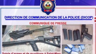Haïti : la PNH saisit des armes et une quantité de cartouches à Saint-Marc