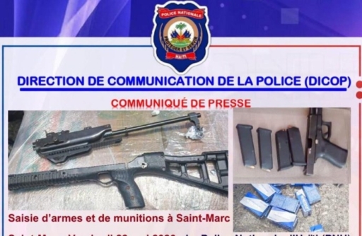 Haïti : la PNH saisit des armes et une quantité de cartouches à Saint-Marc