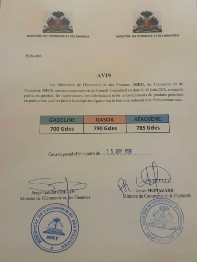 Haïti : le gouvernement annonce une baisse des prix des carburants à partir du 15 juin