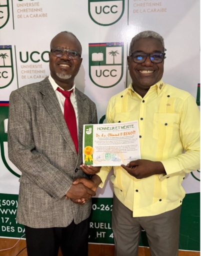 Une distinction méritée pour Clément II Benoît à l’Université Chrétienne de la Caraïbe des Gonaïves