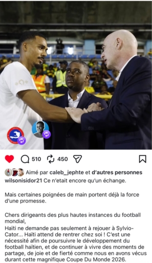 Wilson Isidor interpelle le sommet du football mondial : « Haïti attend de rentrer chez soi »