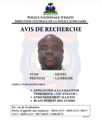 Avis de recherche contre le journaliste Guerrier Henri, animateur de l'émission Boukante Lapawòl