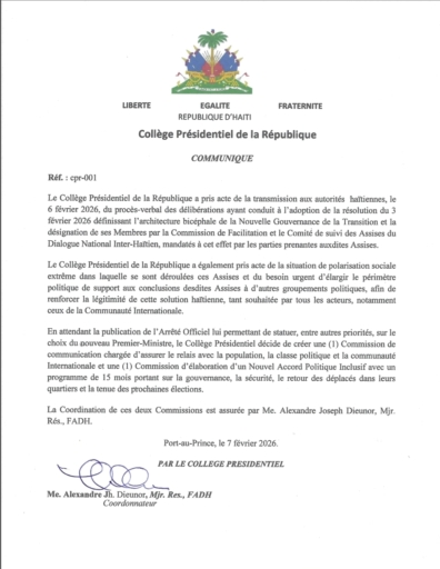 Transition: le Collège présidentiel de la République lance deux commissions pour élargir le consensus national